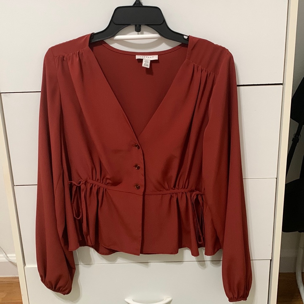 Burnt orange top shop blouse in great condition